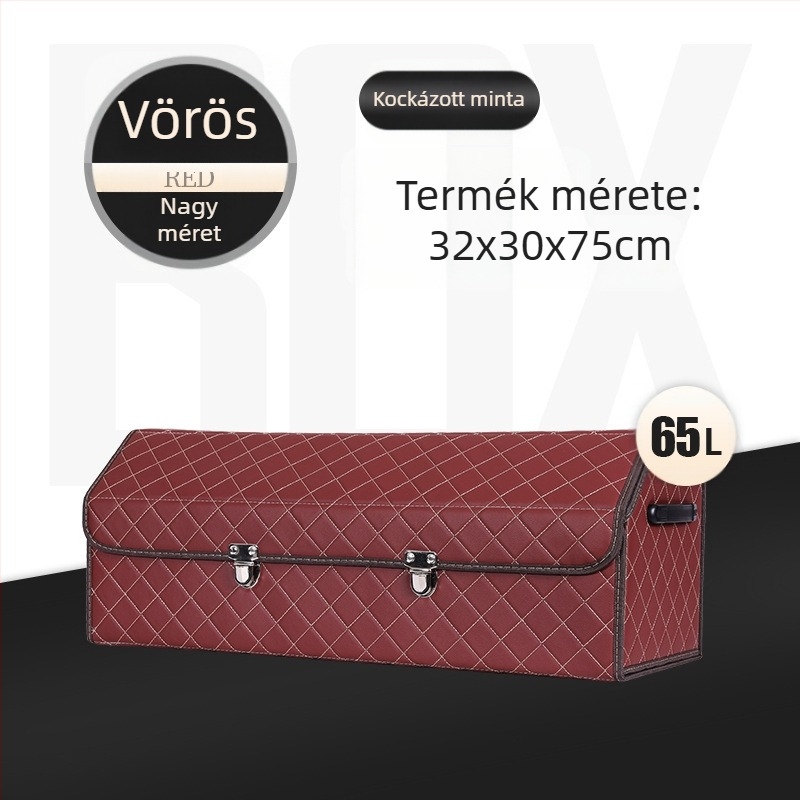 Bőr összecsukható autó csomagtartó tároló doboz, vízálló, fogantyúval