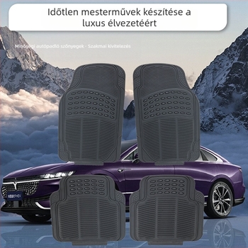Négy darabos PVC autópadlószőnyeg, vízálló, csúszásmentes, kopásálló, könnyen tisztítható (univerzális illeszkedés)