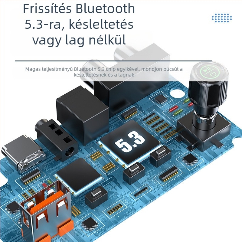C36 Bluetooth 5.3 digitális kijelzős vevő, RCA, optikai és koaxiális, USB és AUX interfészek; USB-meghajtóról MP3 lejátszás támogatott; Plug and Play; 10 m hatótávolság