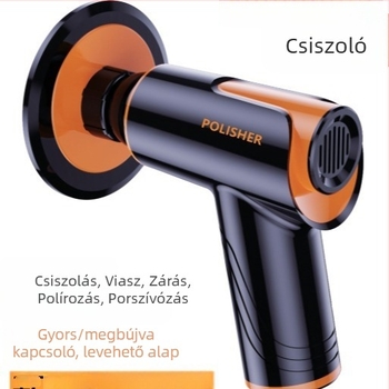 Vezeték nélküli töltésű autópolírozó és viaszoló készülék (Basdeo, ABS+fém, 80W, modell TR-5002)