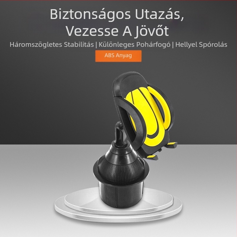Autótelefon-tartó pohártartóhoz — univerzális, Snap-On felszerelés, középkonzol és hátsó ülés, modellek: 1608H, 2208H, 1608HE, Yongxinjia