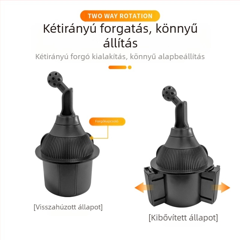 Autótelefon-tartó pohártartóhoz — univerzális, Snap-On felszerelés, középkonzol és hátsó ülés, modellek: 1608H, 2208H, 1608HE, Yongxinjia