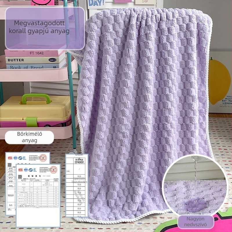 Háromrészes fürdőszett: felnőtt feltekerhető törölköző, hajszárító sapka és törölköző; 100% pamut, 150D szál, márka Silent Love