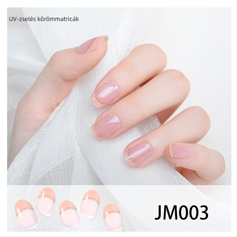 XT Félig megkötött gél köröm matricák – UV-lámpa aktiválható, francia stílus, minták: rózsa, márvány, virágok