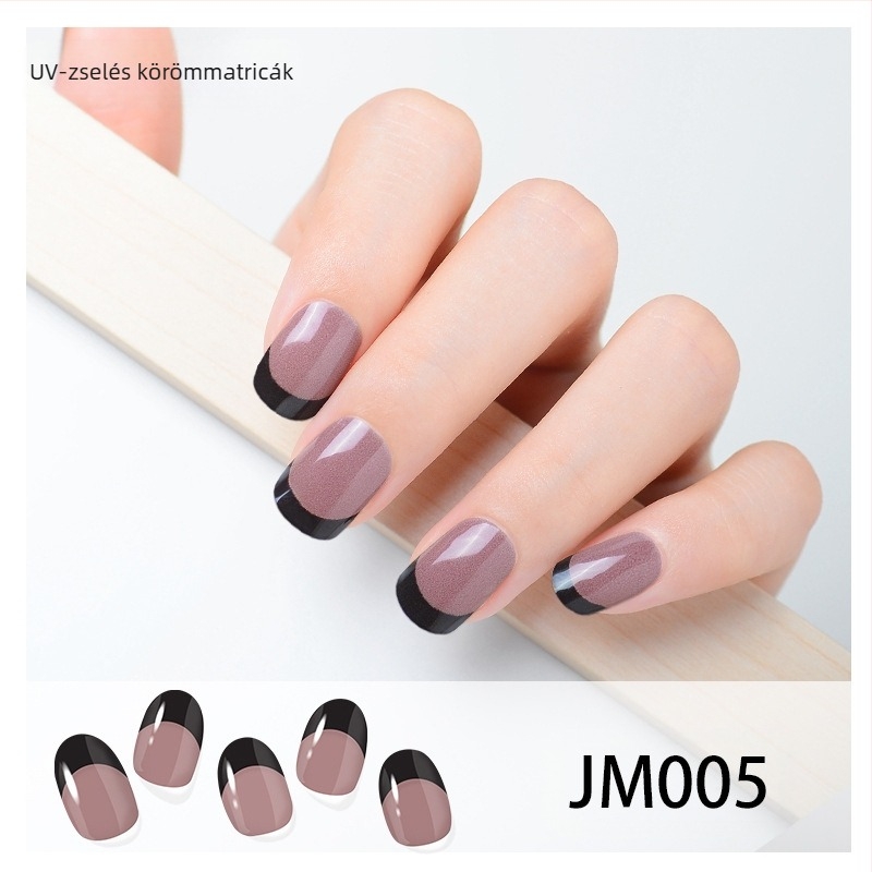 XT Félig megkötött gél köröm matricák – UV-lámpa aktiválható, francia stílus, minták: rózsa, márvány, virágok