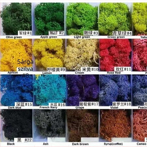 Moha szimulációs növény – kézzel készített, biomimikus gyártás, falidísz tájépítéshez, karton csomagolás