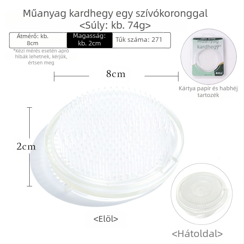 Jianshan műanyag virágdíszítő alap, 3 db szívócsésze
