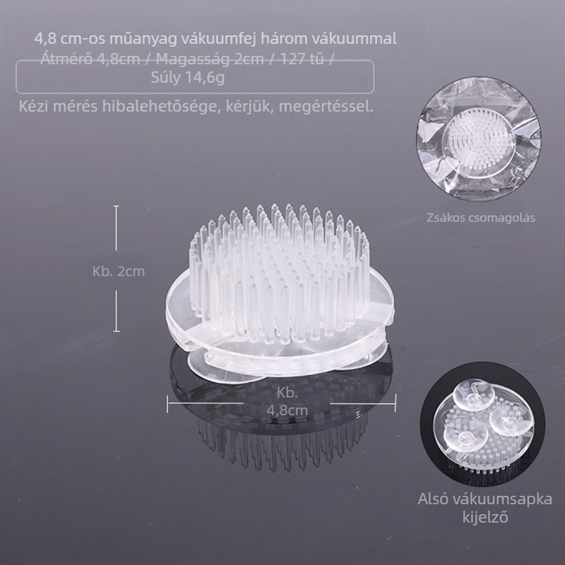 Jianshan műanyag virágdíszítő alap, 3 db szívócsésze