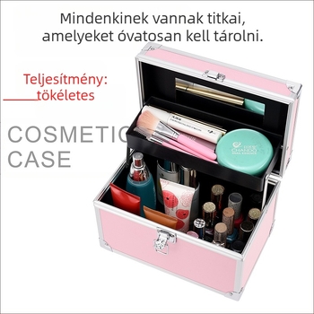 Kozmetikai táska PVC kivitelben, nyitó alumínium váz és egyirányú kerekek