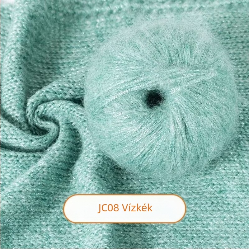 Mohair fonal – lélegő forgás, Reunion vonal, kézi kötéshez, spray-mohair, Blue Tears
