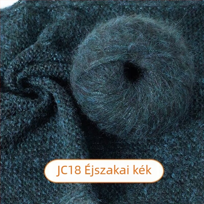 Mohair fonal – lélegő forgás, Reunion vonal, kézi kötéshez, spray-mohair, Blue Tears