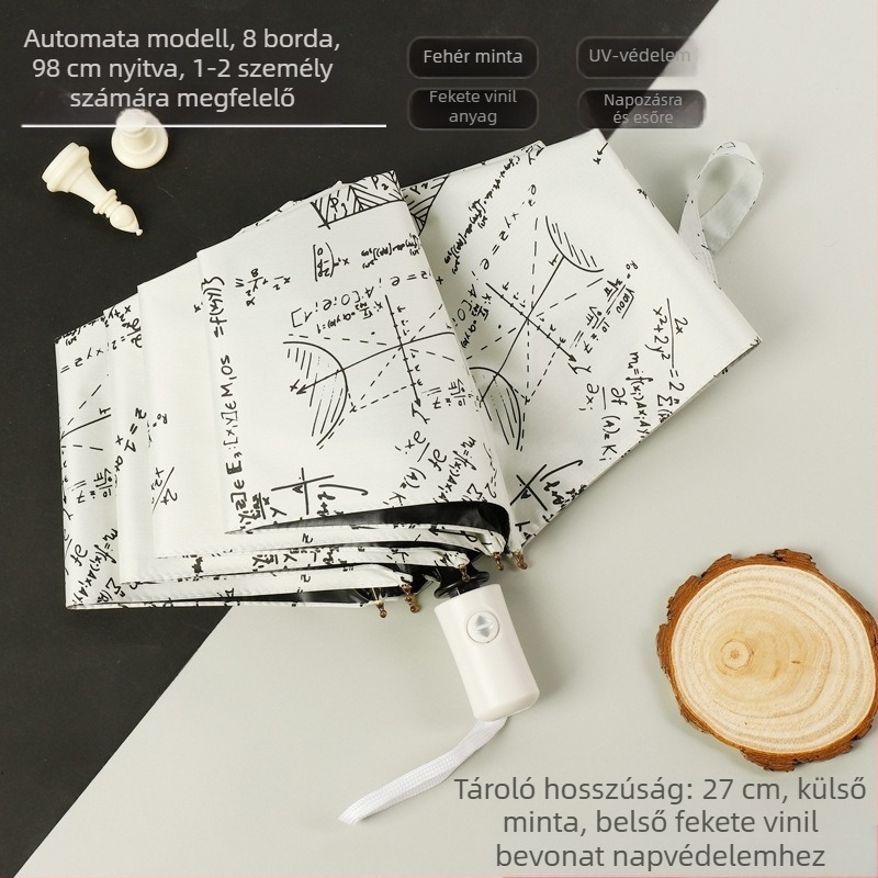 Összecsukható esernyő medve figura dizájnnal, 8 acél bordával, 190T vászon vinil bevonattal, automatikus nyitás, félautomata zárás, UV védelem UPF 30+