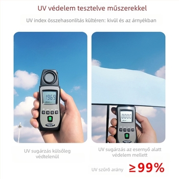 Red Leaves Öt szegmensből álló napernyő, uniszex, kompakt, 6 bordás váz, manuális nyitás, UPF 50+, 190T anyag