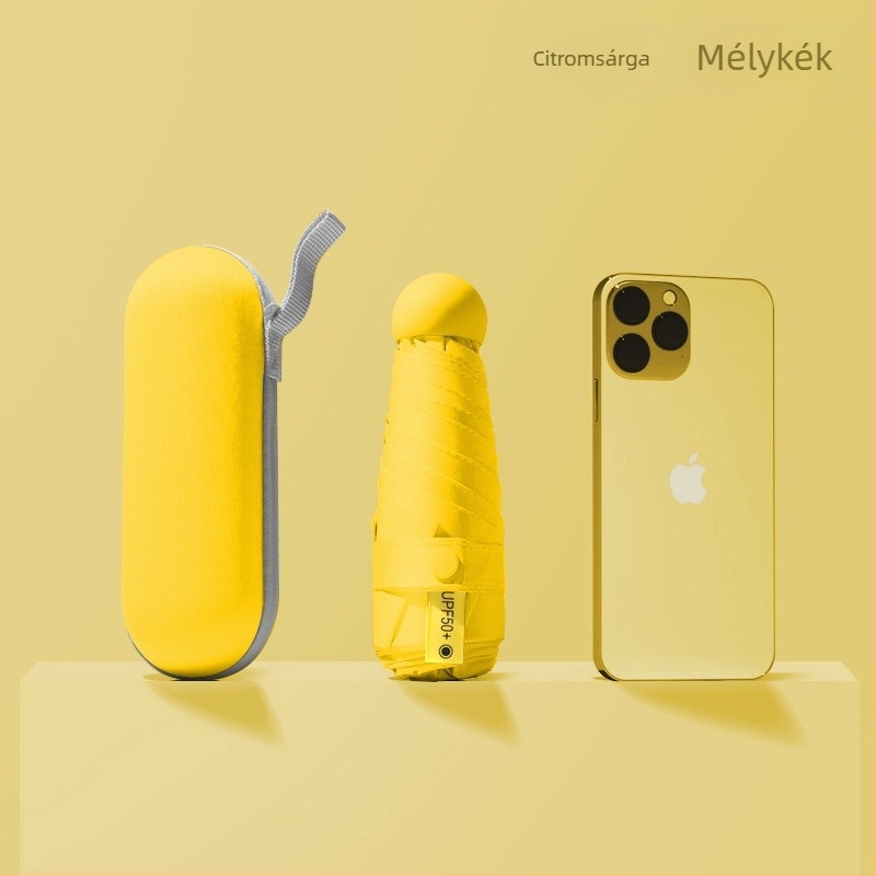 Red Leaves Öt szegmensből álló napernyő, uniszex, kompakt, 6 bordás váz, manuális nyitás, UPF 50+, 190T anyag