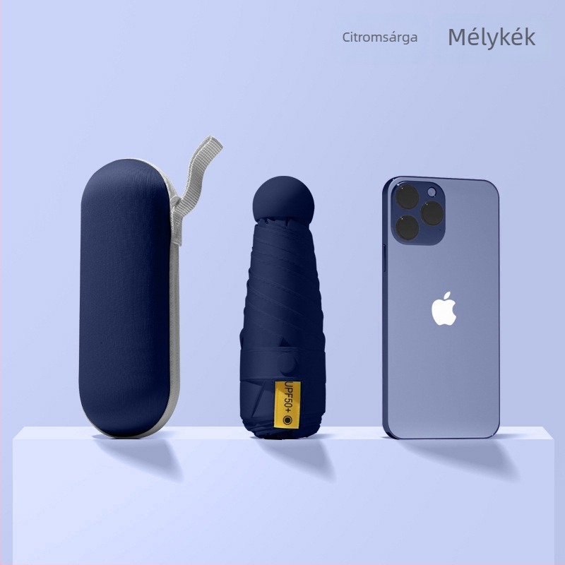 Red Leaves Öt szegmensből álló napernyő, uniszex, kompakt, 6 bordás váz, manuális nyitás, UPF 50+, 190T anyag