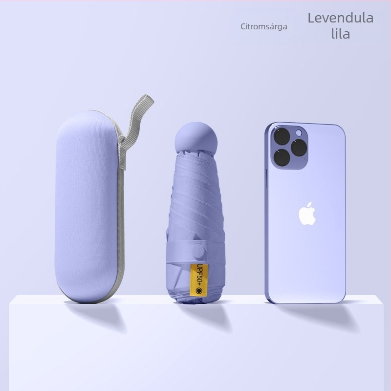 Red Leaves Öt szegmensből álló napernyő, uniszex, kompakt, 6 bordás váz, manuális nyitás, UPF 50+, 190T anyag