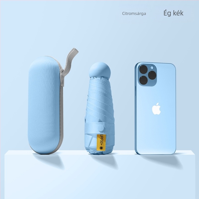 Red Leaves Öt szegmensből álló napernyő, uniszex, kompakt, 6 bordás váz, manuális nyitás, UPF 50+, 190T anyag