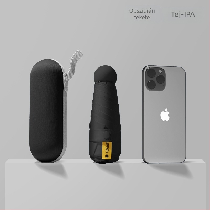 Red Leaves Öt szegmensből álló napernyő, uniszex, kompakt, 6 bordás váz, manuális nyitás, UPF 50+, 190T anyag