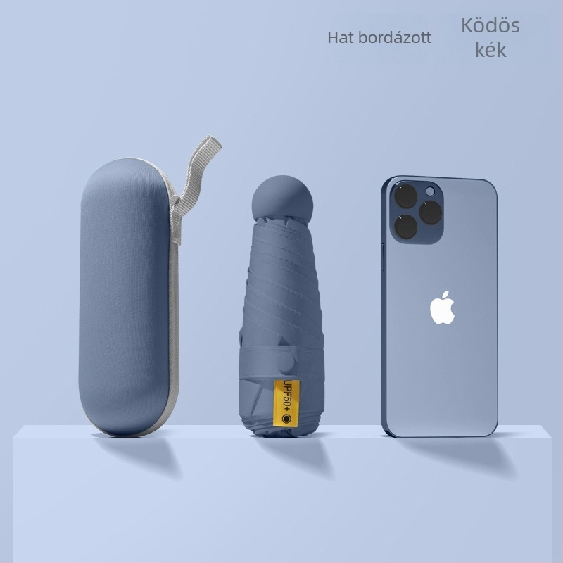 Red Leaves Öt szegmensből álló napernyő, uniszex, kompakt, 6 bordás váz, manuális nyitás, UPF 50+, 190T anyag