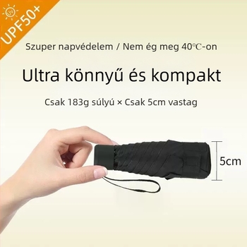 Kompakt kapszula esernyő, 6 bordával, kézi nyitás, UPF > 50, 210T anyagú szövet, vasos tengely