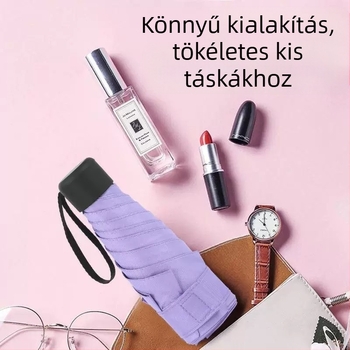 Kompakt kapszula esernyő, 6 bordával, kézi nyitás, UPF > 50, 210T anyagú szövet, vasos tengely