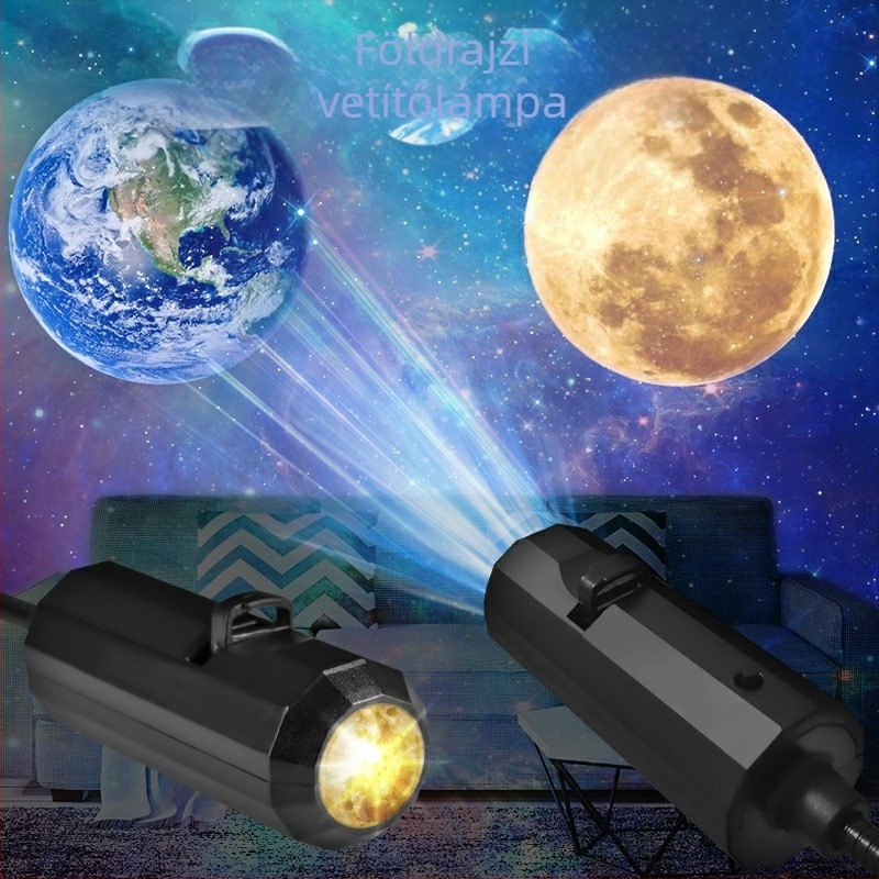 USB Holdprojekciós lámpa, állítható magasságú, függőleges tartóval, 5V fényforrás, éjjeli fény a hálószobába