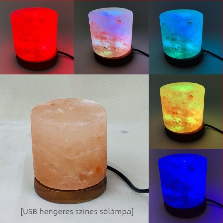 Himalája sóslámpa USB piramis lámpa, éjszakai fény a hálószobába