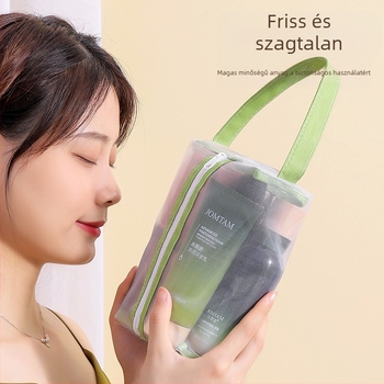 Kozmetikai táska – átlátszó hálós, nylon + háló, kézitáska stílus, többfunkciós utazási szervező kozmetikumok számára (Modell 01B1300)