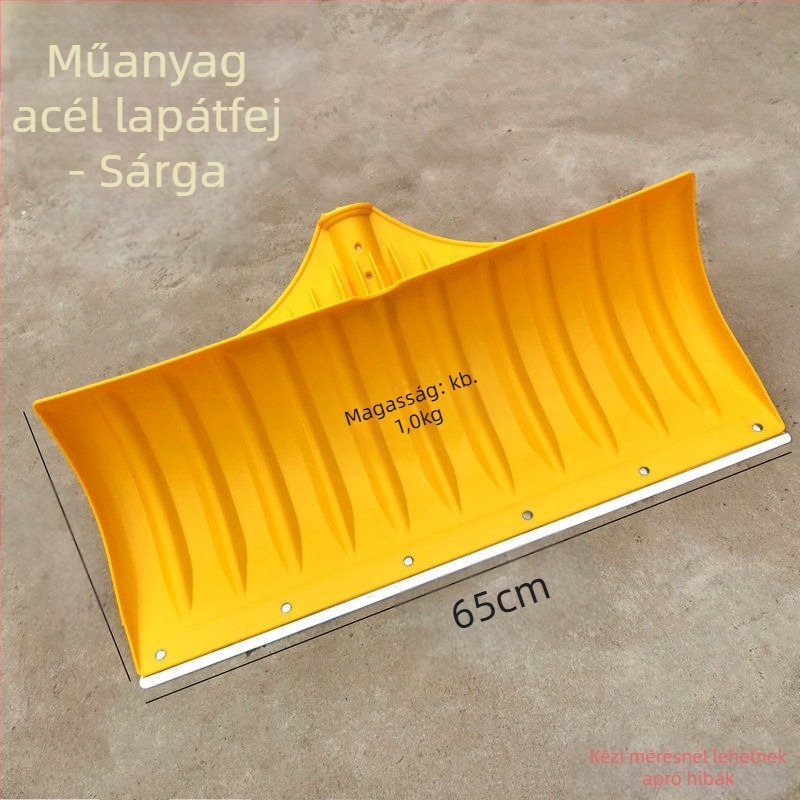 Hótoló lapát közepes széntartalmú acél fejjel és fa nyéllel, tömege 1,2 kg, fej vastagsága 1,3 mm