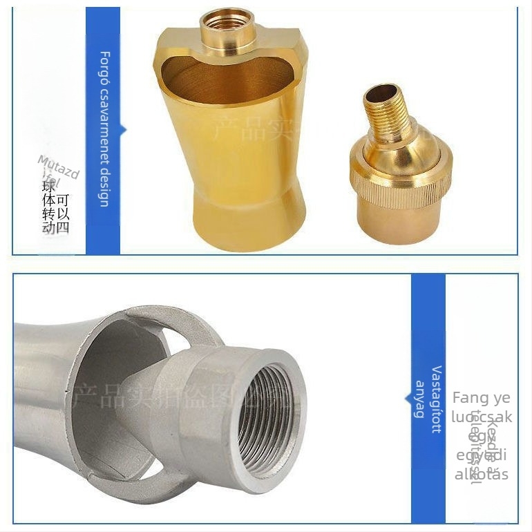 Szökőkúti fej, teljesen rézből, 304 rozsdamentes acél, univerzálisan állítható, jégtorony-fa design tájképekhez