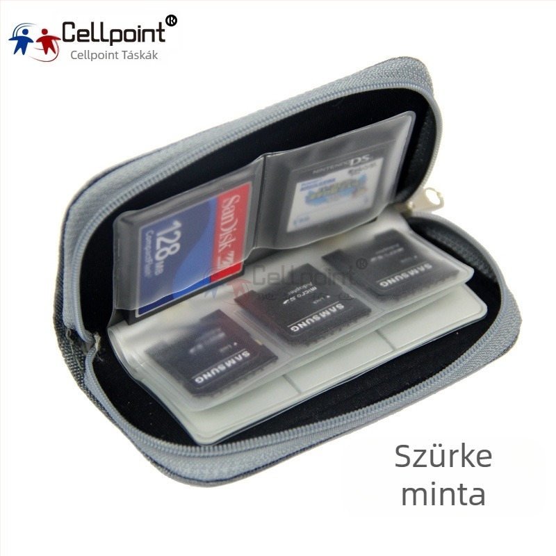 22 rekeszes multifunkcionális memóriakártya-szervező – PVC, Cellpoint sorozat, bővíthető tárolás