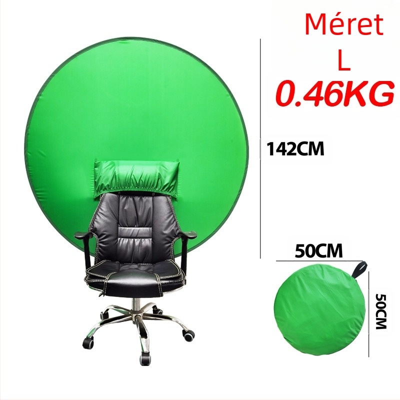 Rugalmas összehajtható chroma-key háttér textil, poliészter anyag, több méret opció, azonosító fotóhoz alkalmas, logó nyomtatható