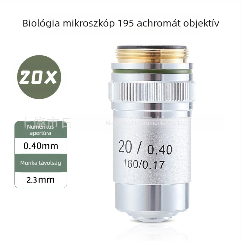 NISHAI achromat mikroszkópos objektív készlet — 4x, 10x, 20x, 40x, 60x; alkalmazások: biológia, kémia, kutatás