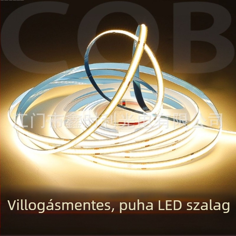 COB LED-szalag 24V, rugalmas, öntapadó bútorokhoz, árnyékmentes környezeti világítás, 180° fényirány, dimmelhető, CRI 90, 8 W/m, vágás 5 cm/2,5 cm