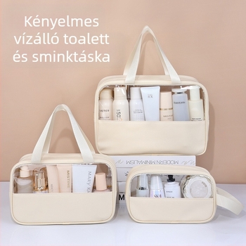 Patchwork PVC kozmetikai táska, vízálló, koreai stílusú, utazáshoz