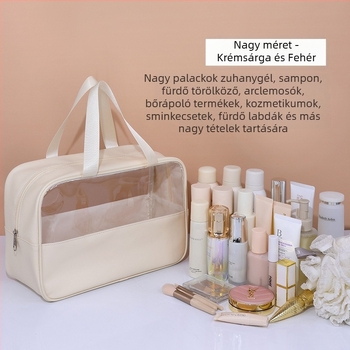 Patchwork PVC kozmetikai táska, vízálló, koreai stílusú, utazáshoz