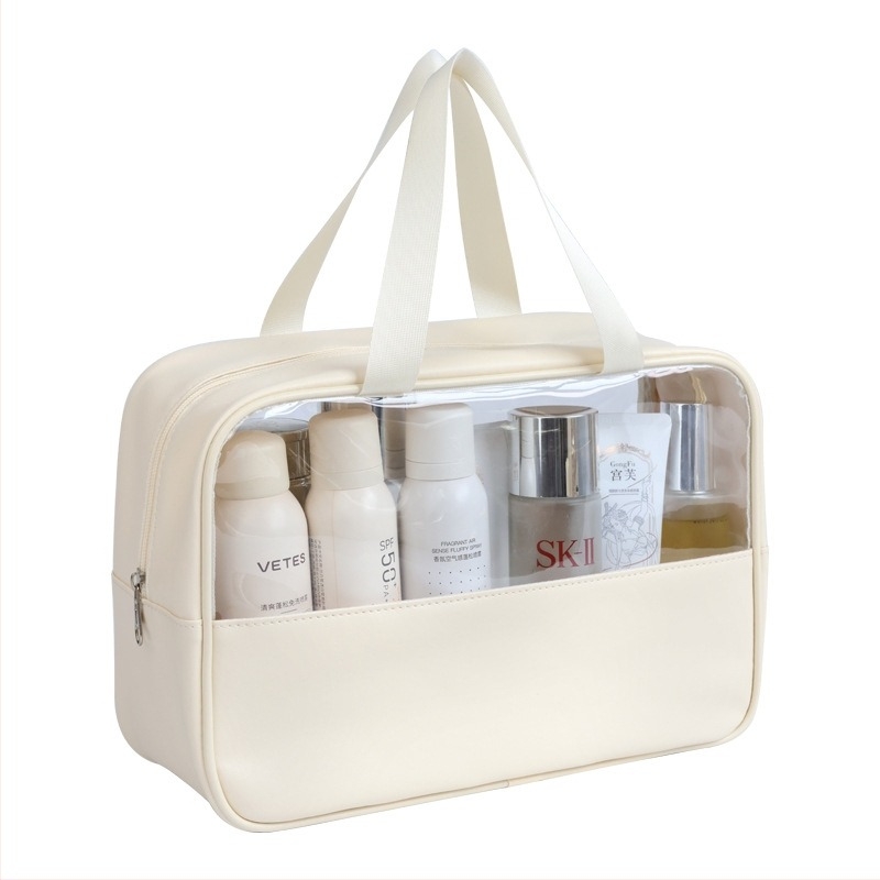 Patchwork PVC kozmetikai táska, vízálló, koreai stílusú, utazáshoz