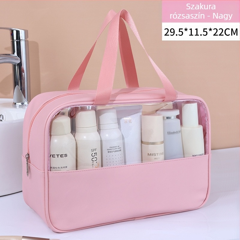 Patchwork PVC kozmetikai táska, vízálló, koreai stílusú, utazáshoz