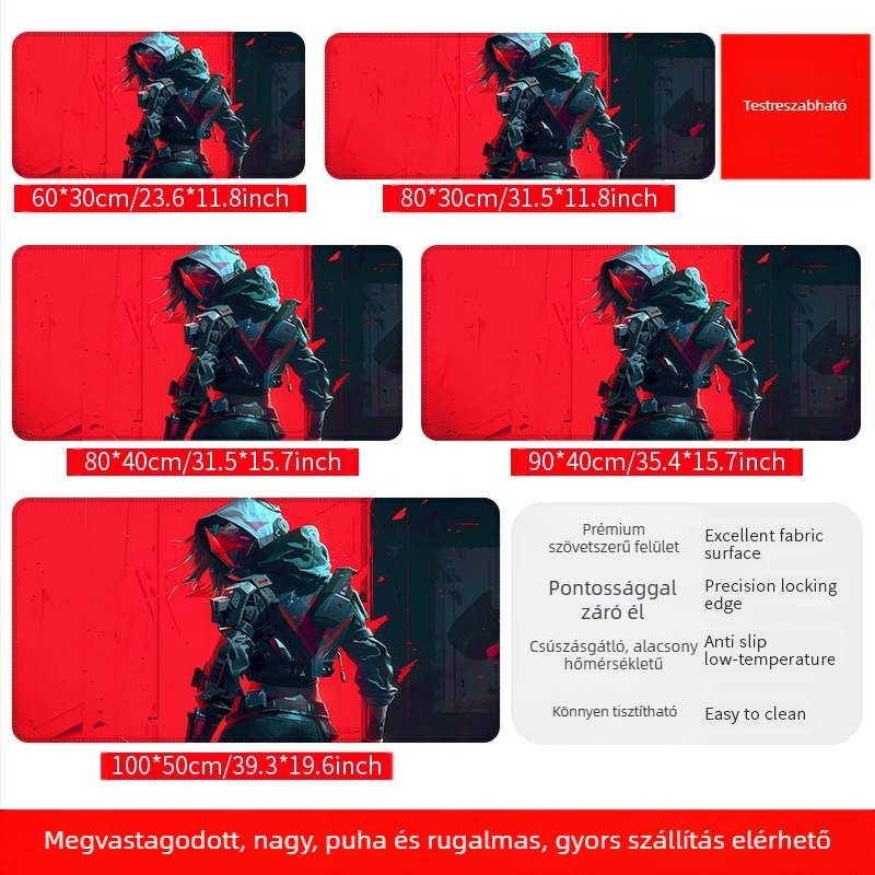 Asztali pad természetes gumiból, csúszásmentes felület, hőtranszfer nyomtatás, testreszabható OEM