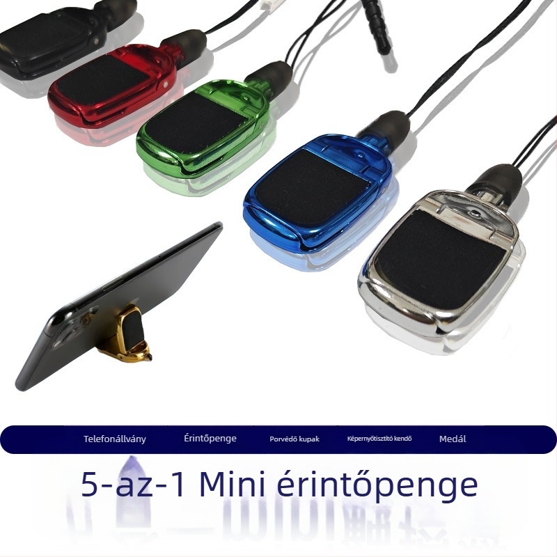 5-az-1-ben állvány telefonhoz és tabletához kapacitív stylusszal és műanyag burkolattal