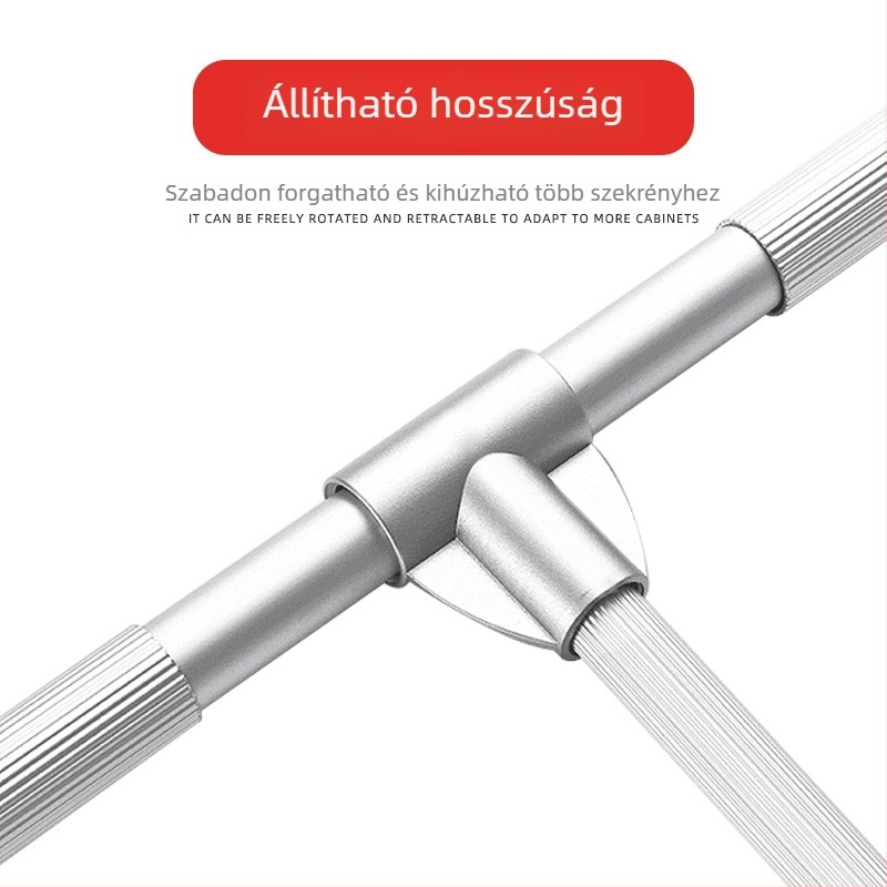 Emelő ruhafogas damperrel gardróbhoz, előszobához és magas szekrényhez – alumínium KM-306, modern minimalist stílus, Foshan eredet