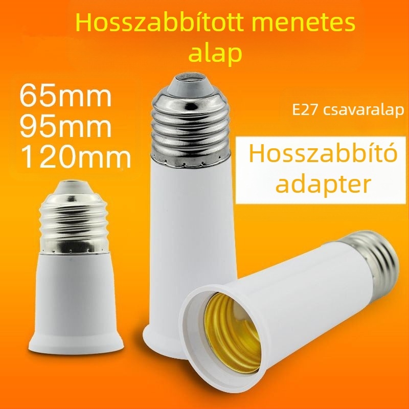 E27 kerámia csavaros lámpatartó, PVC test és árnyékoló, IP20, modell QPD-008, tápfeszültség aljzatból