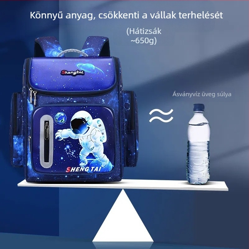 Uniszex iskolatáska űr témájú, nylon, modell 8204, lélegző, vízálló, lopás elleni védelem