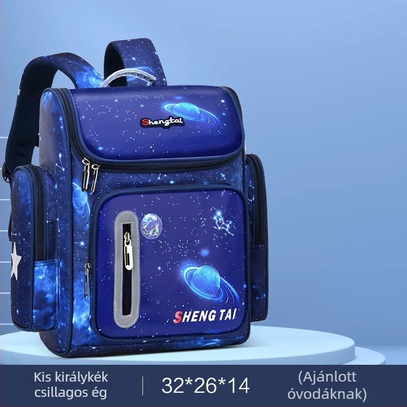 Uniszex iskolatáska űr témájú, nylon, modell 8204, lélegző, vízálló, lopás elleni védelem