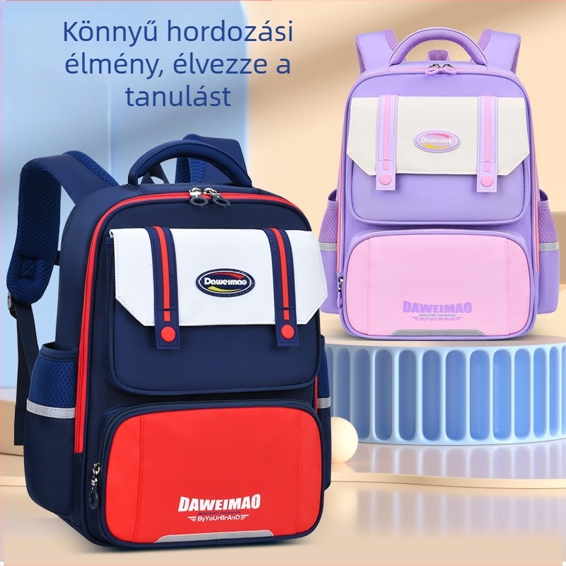 Könnyű vízálló iskolai hátizsák általános iskolásoknak, 2–6. osztály, fiúknak és lányoknak