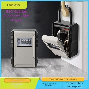 Alumíniumötvözetű kulcsdoboz CH-817/827, modern minimalist stílus, falra vagy akasztóra szerelhető, számzár