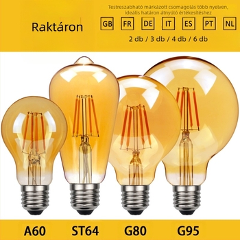 LED Edison-filament izzó, E27 foglalat, ST64 modell, 360 lm, CRI 90+, élettartam 20000 h
