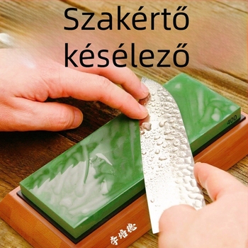 Japán stílusú köszörűkő dupla szemcsé 15000/45000, háztartási és professzionális élezéshez — korund