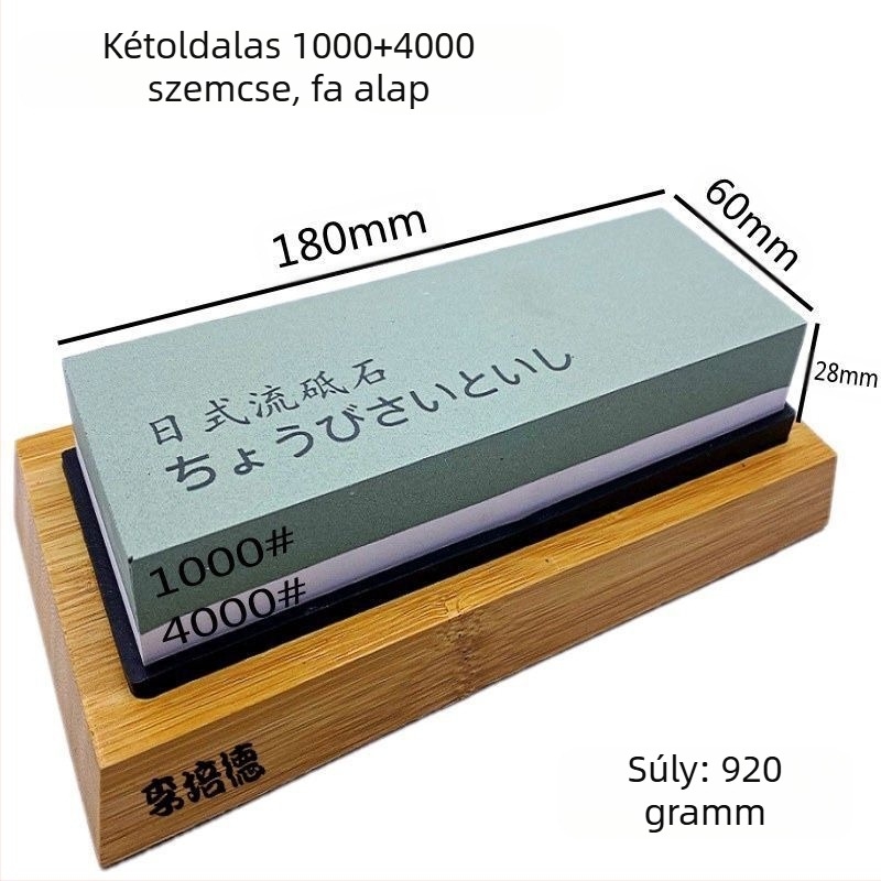 Japán stílusú köszörűkő dupla szemcsé 15000/45000, háztartási és professzionális élezéshez — korund