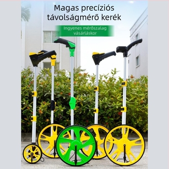 Távolságmérő kerék — kézi tolású, görgős típusú mérőeszköz, mechanikus digitális kijelző, külső méréshez